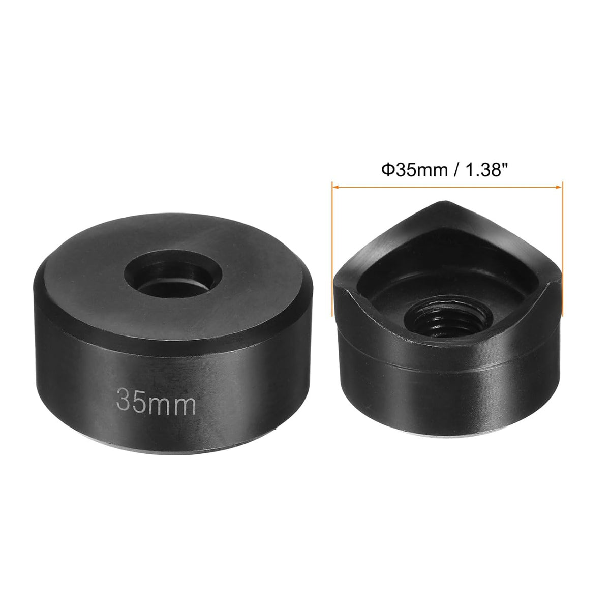 HARFINGTON Sheet Metal Punch Hole Punch 35mm Bearing Steel Precise Cutting Manual Knockout Punch Kit for Metal Steel Plate Sink Stainless Steel, Black