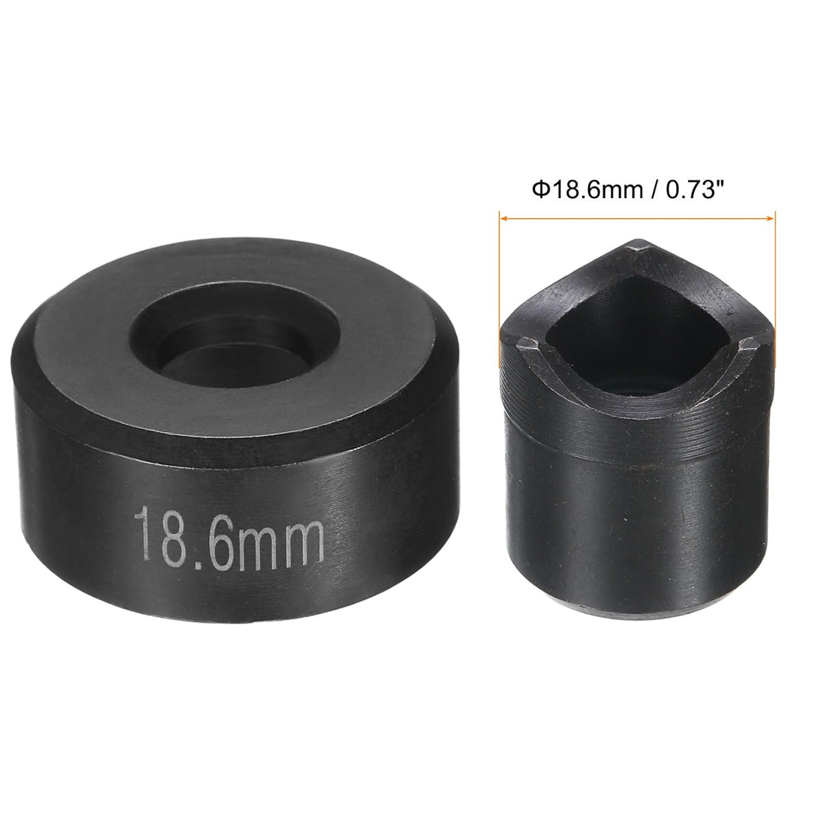 HARFINGTON Sheet Metal Punch Hole Punch 18.6mm Bearing Steel Precise Cutting Manual Knockout Kit with External Hex Shank for Metal Steel Plate Sink Stainless Steel, Black