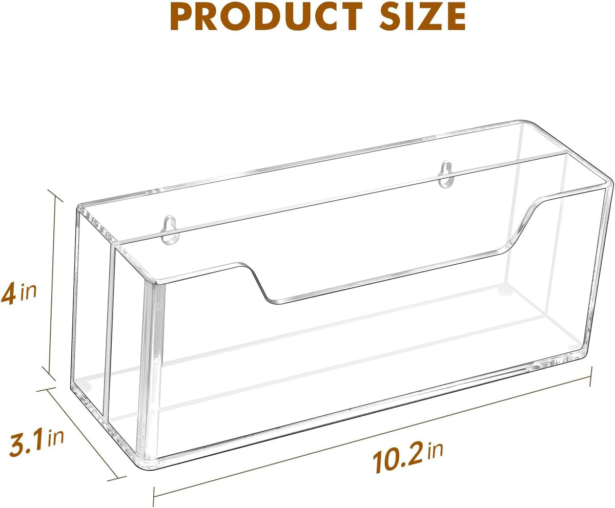 BEYGORM Acrylic Mail Organizer for #10 Envelopes, 2-Slot Wall-Mounted & Countertop Letter Holder, Clear Hanging Mail Rack for Home Office