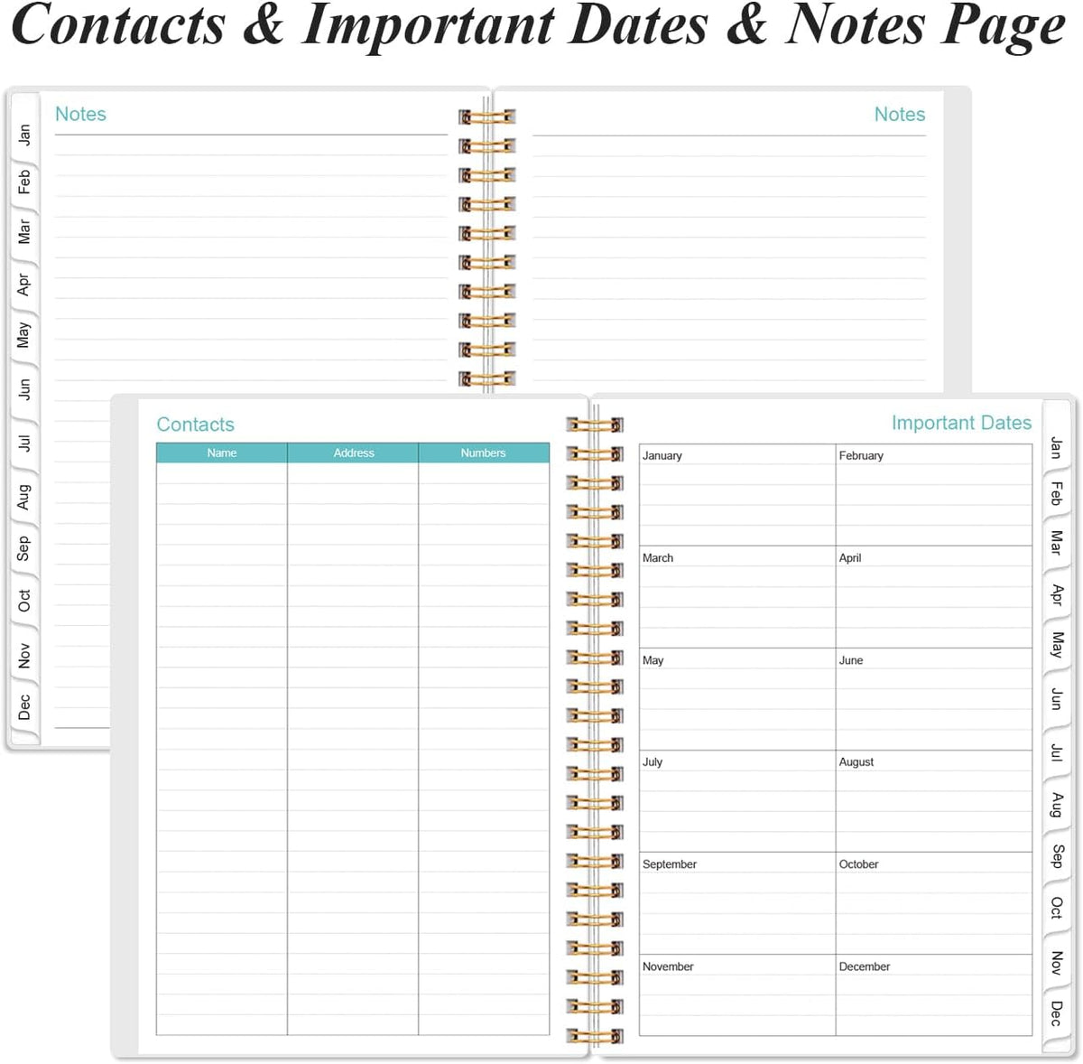 2026 Planner - A5 Weekly & Monthly Planners Spiral Bound, January 2026 - December 2026, 2026 Planner with Flexible Cover, Tabs, Inner Pocket, 6.4" x 8.5", Purple
