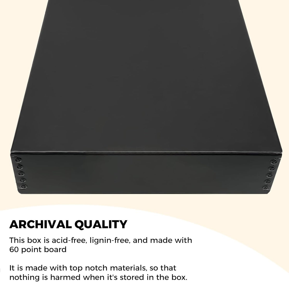 Golden State Art, Acid Free Archival 11x14 Museum Photo Storage Box, Acid-Free Drop Front Box with Metal Edge, Preserve Documents, Prints, Poster, Photographs, Arts And Crafts, Black