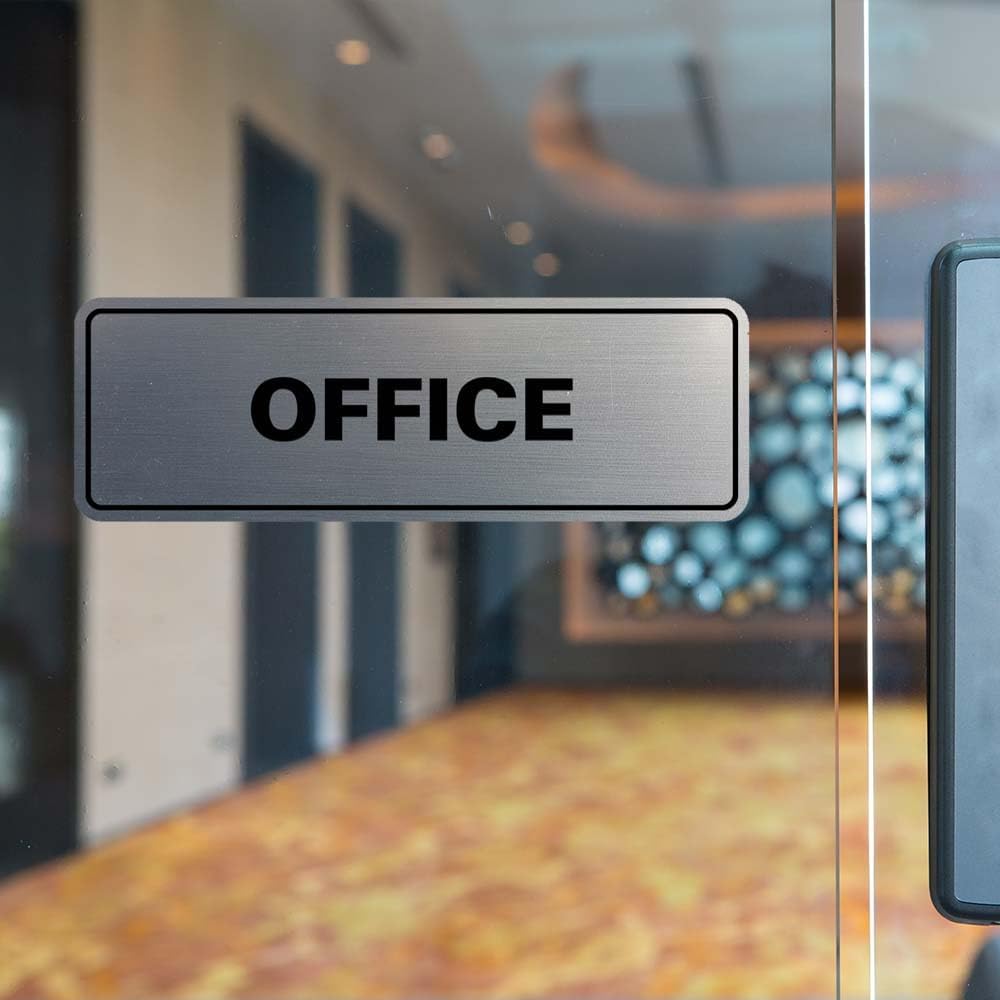 Signs ByLITA Standard Office Sign - Professional Business Signage - Easy to Install (Walnut) - Large 2 Pack