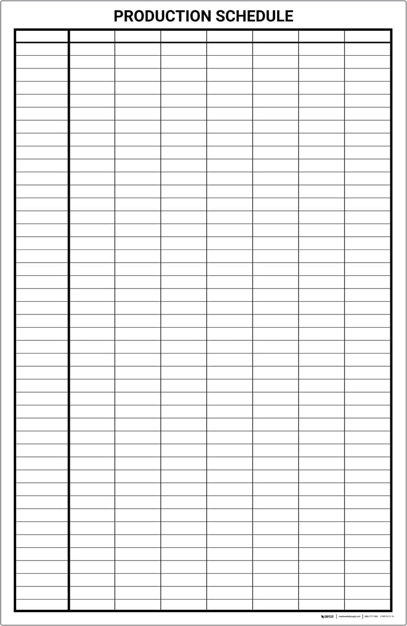 Production Schedule Portrait Whiteboard 60" x 40"