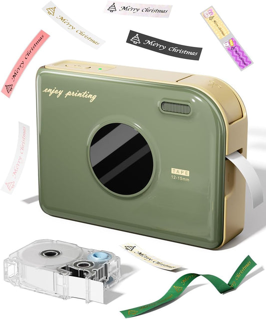 Phomemo Label Printer, A30 Thermal Transfer Printing Bluetooth Wireless Portabel Small Label Maker Machine, Mini Sticker Printer Rechargeable for Christmas Decorations, Cloth Name Tag, In/Out Door Use