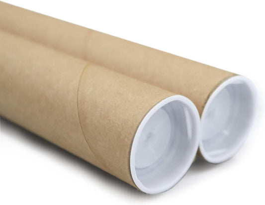 MagicWater Supply Mailing Tube - 1.5 in x 12 in - Kraft - 2 Pack - for Shipping and Storage of Posters, Arts, Crafts, and Documents