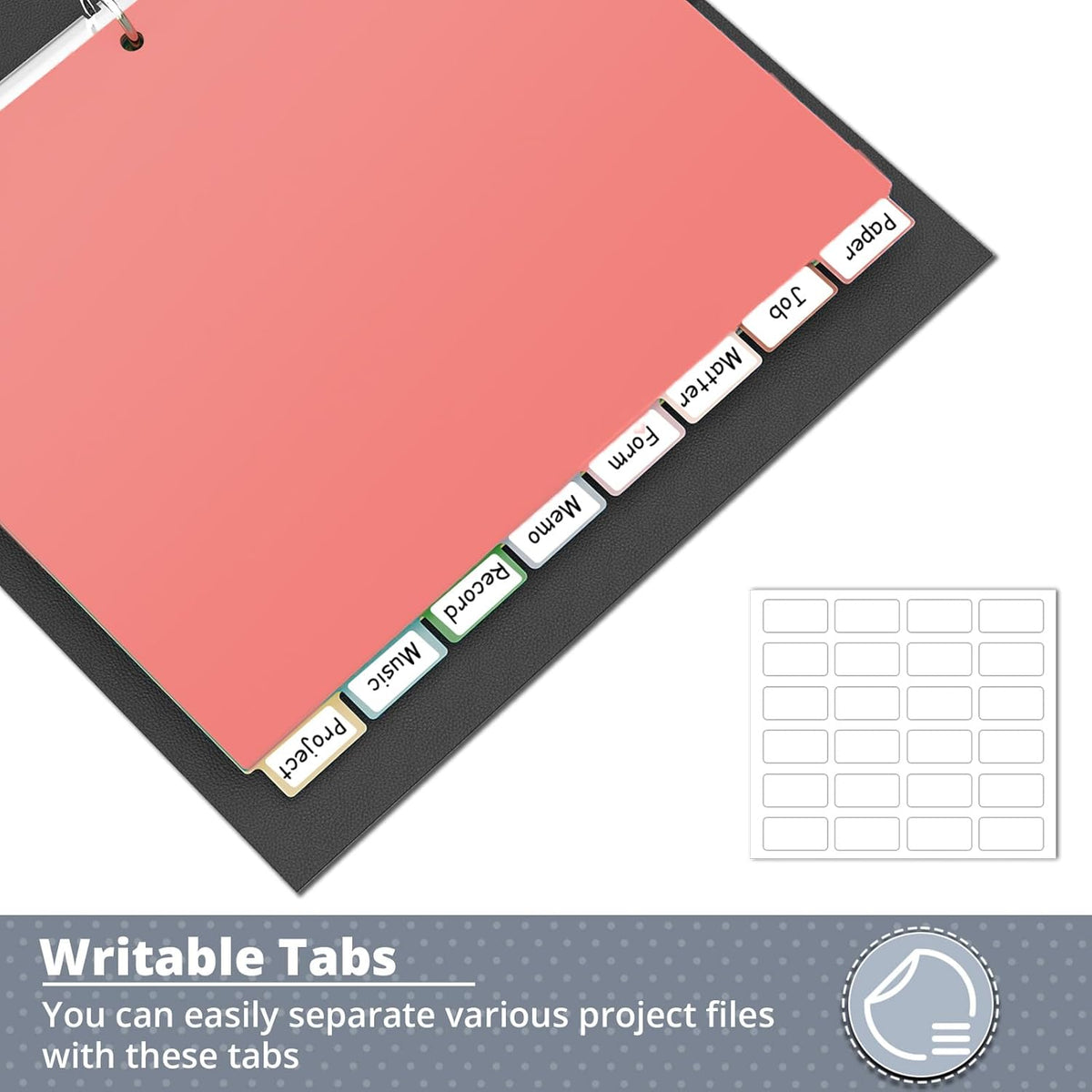 Dividers for 3 Ring Binder, Plastic 3-Hole Punched Letter Size 8-Tab Dividers, 2 Set 16 Pcs Letter Size Multicolor Index Dividers for School Office Document (Morandi Color)