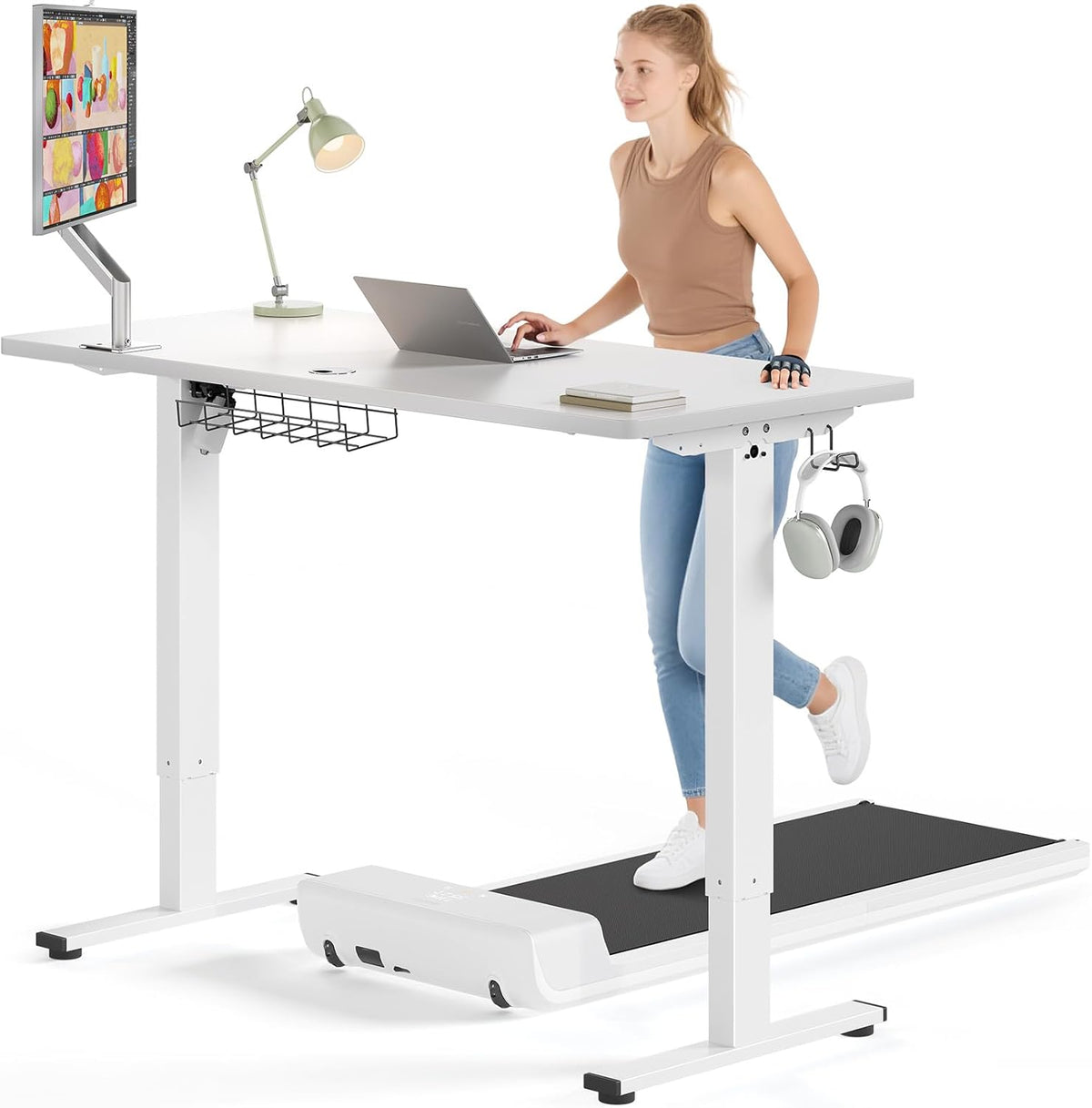 SIAGO Electric Standing Desk Adjustable - 63 x 24 Inch Sit Stand up Desk with Cable Management - 3 Memory Preset Adjustable Height Table