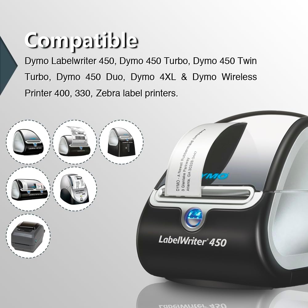 BETCKEY Colored Labels Compatible with Dymo 30277 (9/16" x 3-7/16") File Folder(2-up) Labels, Compatible for Dymo LabelWriter Thermal 450, 4XL & Zebra Printers [6 Rolls, Light Blue]
