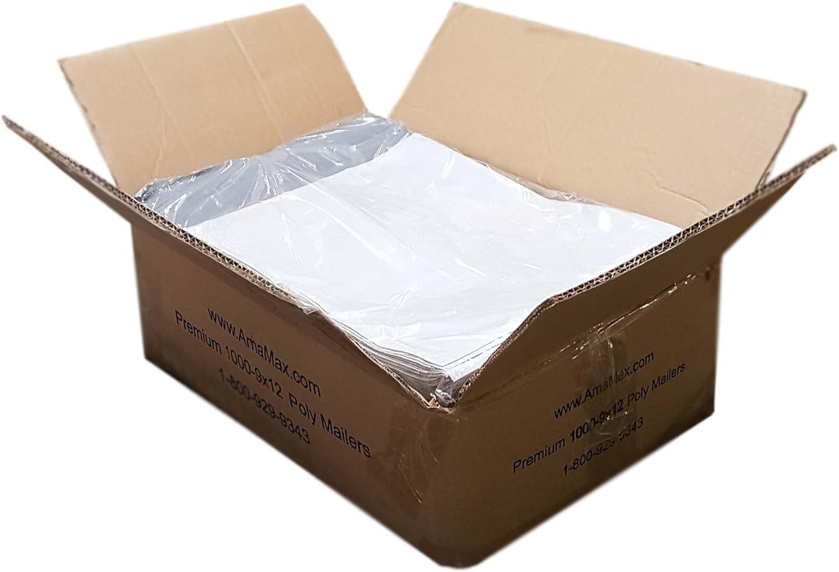 iMBAPrice 1000 - 9x12 Premium Matte Finish White Poly Mailers Envelopes Bags (iMBA-3PM-1000)