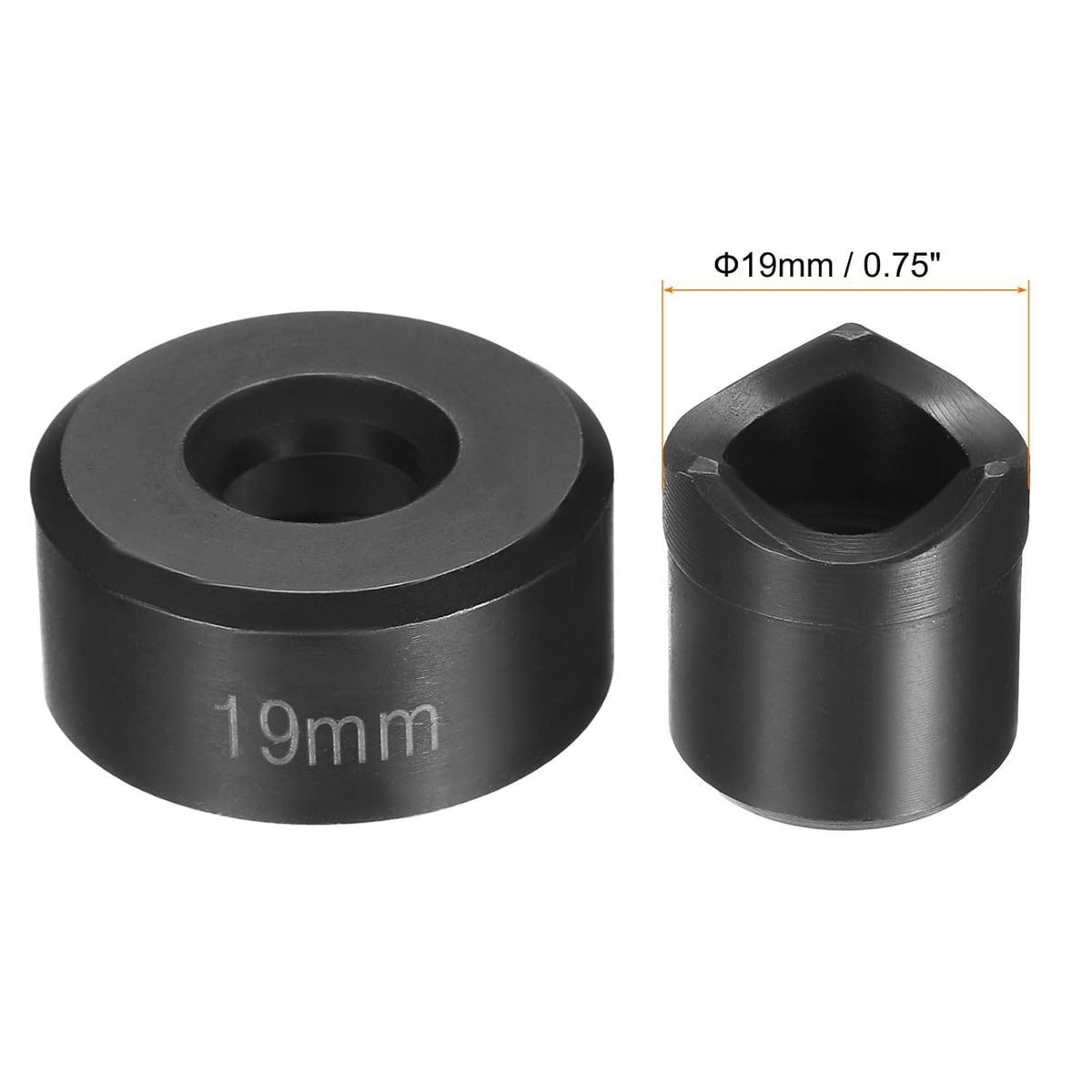 HARFINGTON Sheet Metal Punch Hole Punch 19mm Bearing Steel Precise Cutting Manual Knockout Kit with External Hex Shank for Metal Steel Plate Sink Stainless Steel, Black