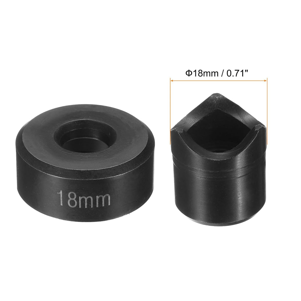 HARFINGTON Sheet Metal Punch Hole Punch 18mm Bearing Steel Precise Cutting Manual Knockout Punch Kit for Metal Steel Plate Sink Stainless Steel, Black