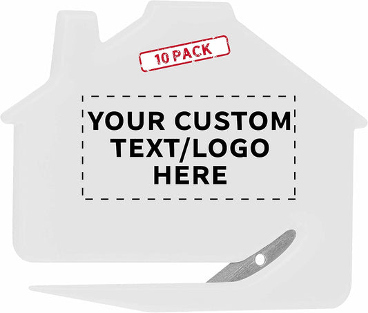 Custom House Letter Openers Set of 10, Personalized Bulk Pack - Perfect for Home or Office - White