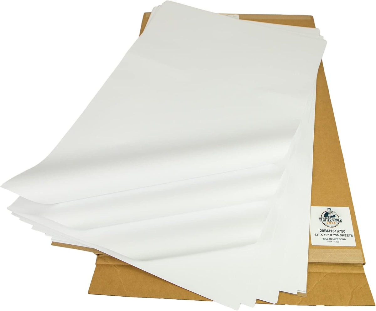 20lb Uncoated Inkjet Bond Paper, 13" x 19", 750 sheets per pack