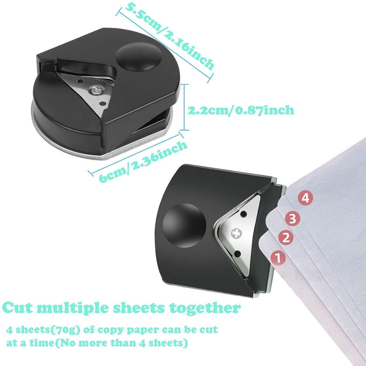 YUENTOEN 2Pcs Paper Corner Rounder, 4mm Corner Cutter Punch Tool for Paper Crafts, Photo, Cardstock, DIY Projects, Laminate, Card Making and Scrapbooking(Black,Green)