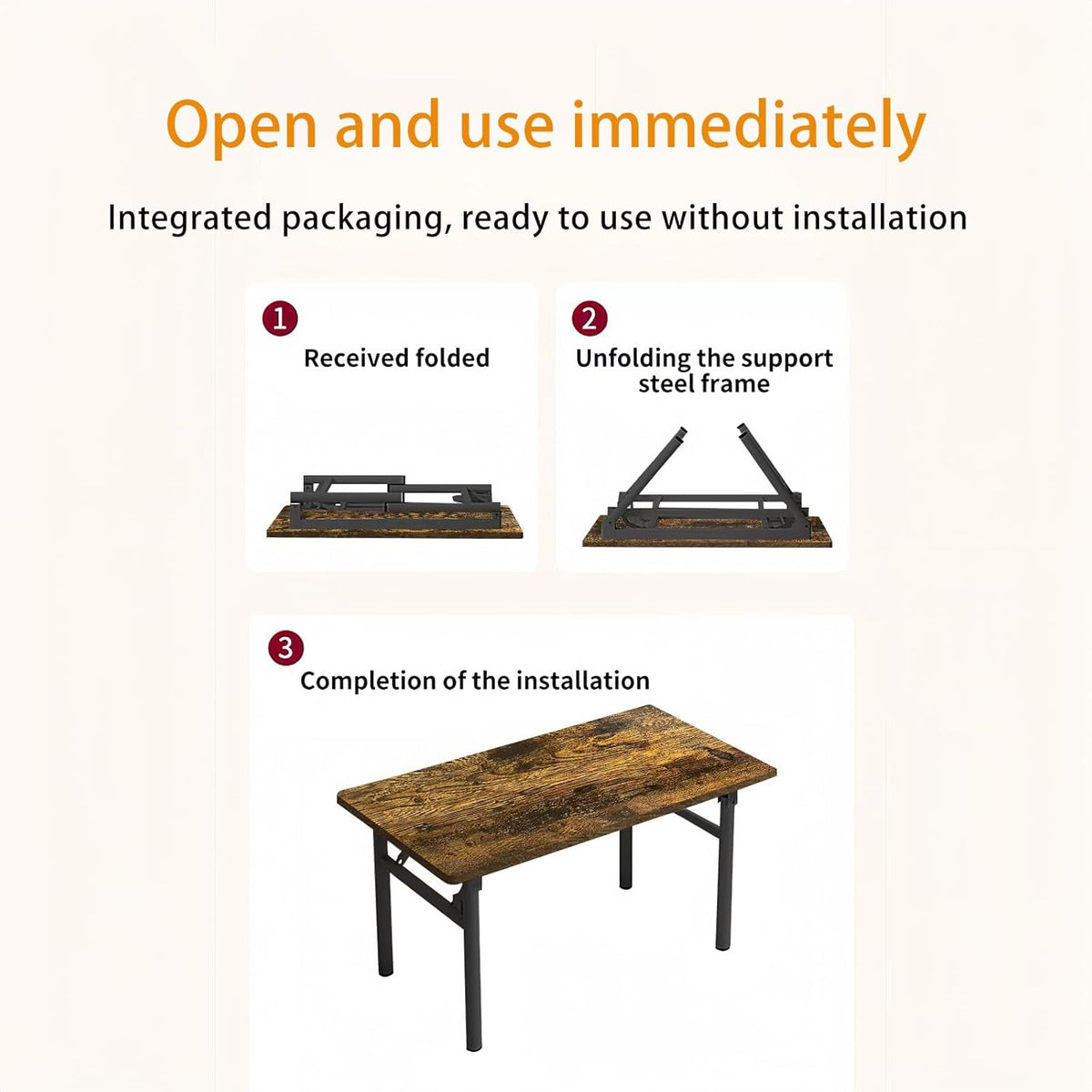 Small Folding Desk No Assembly,31.5 Inch Folding Computer Desk Small Foldable Table for Home Office.