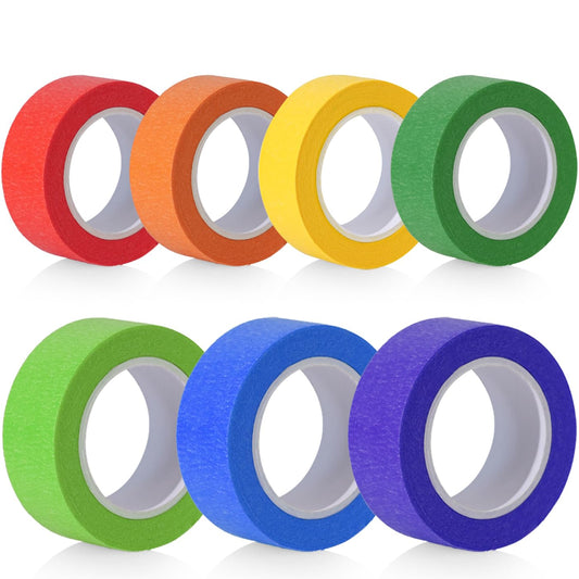 Colored Masking Tape, 7 Pack Colored Painters Tape 1inch Craft Tape, Masking Tape,Colorful Craft Tape for Kids Labeling Fun Art DIY, Decorative
