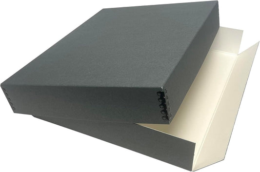 Lineco Museum Archival Storage Box, 14.75x18.75x3 in. Drop Front Design. Acid-Free with Metal Edge. Organize Photos, Pictures, Prints, Documents, Crafts, DIY. Gray, 1 Pack