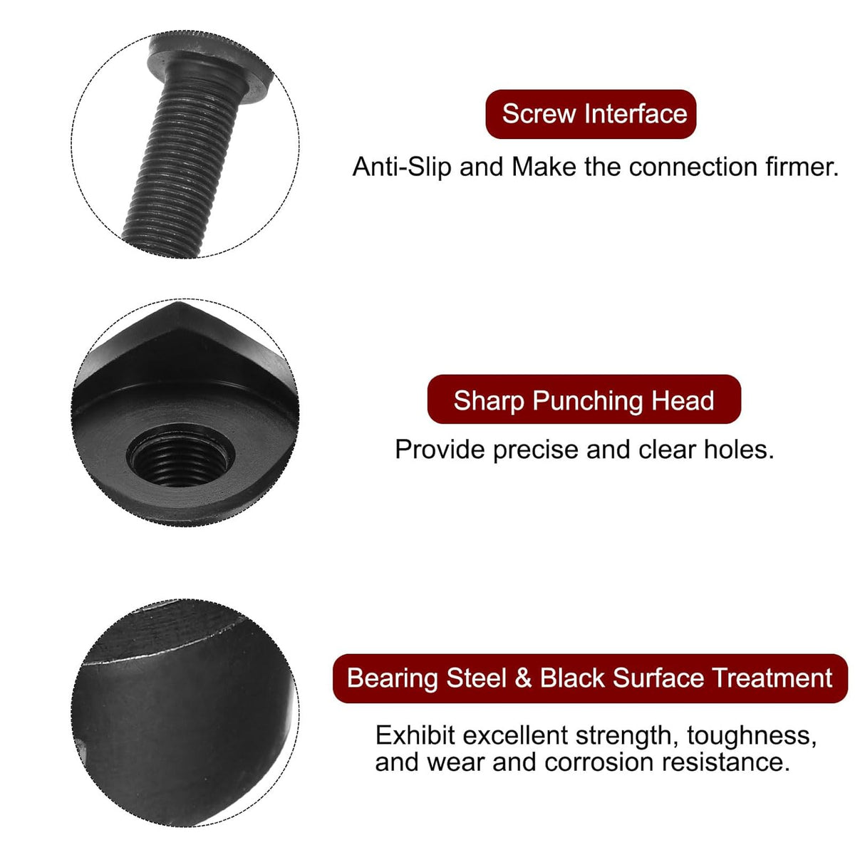 HARFINGTON Sheet Metal Punch Hole Punch 50mm Bearing Steel Precise Cutting Manual Knockout Punch Kit for Metal Steel Plate Sink Stainless Steel, Black