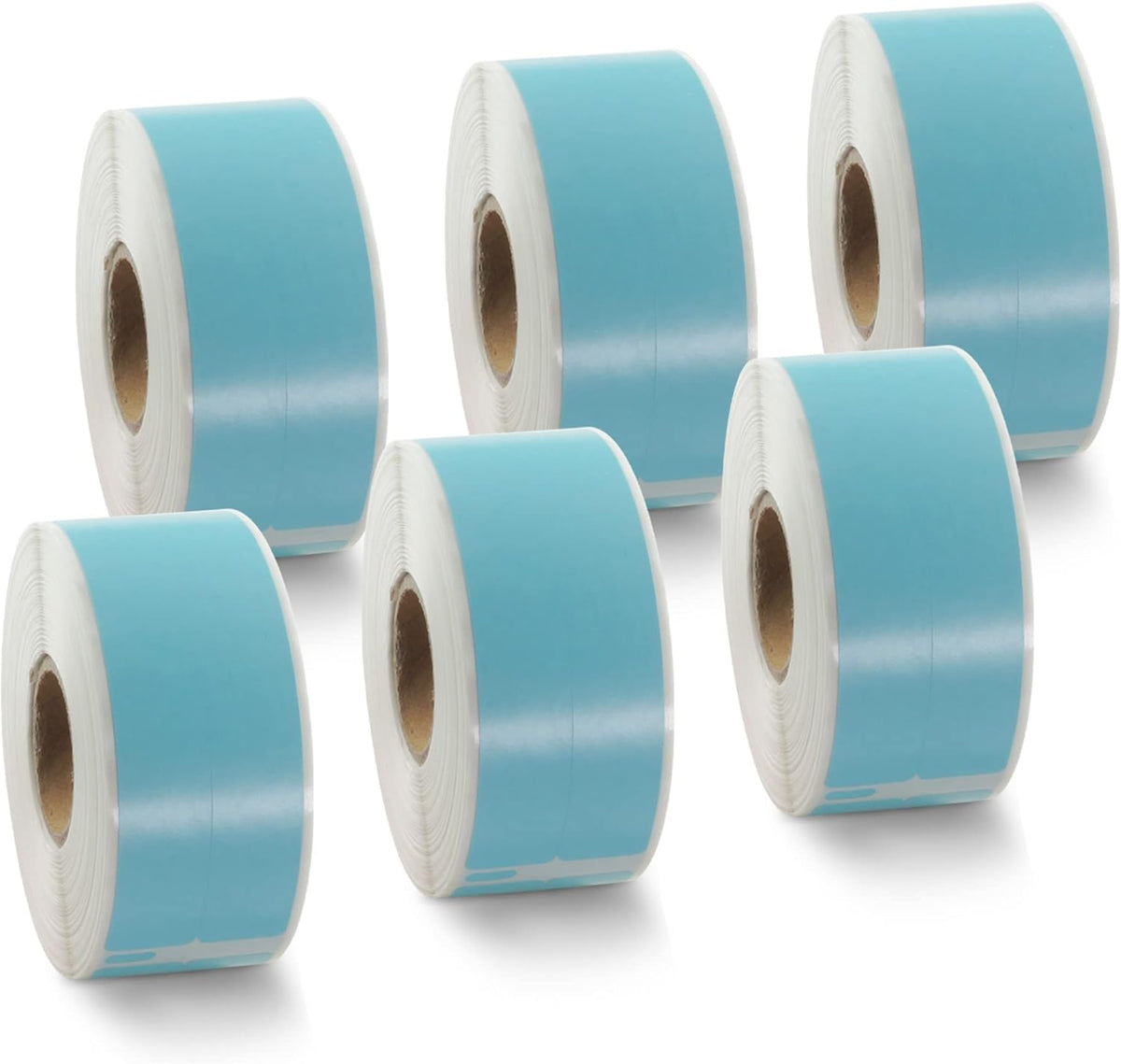 BETCKEY Colored Labels Compatible with Dymo 30277 (9/16" x 3-7/16") File Folder(2-up) Labels, Compatible for Dymo LabelWriter Thermal 450, 4XL & Zebra Printers [6 Rolls, Light Blue]