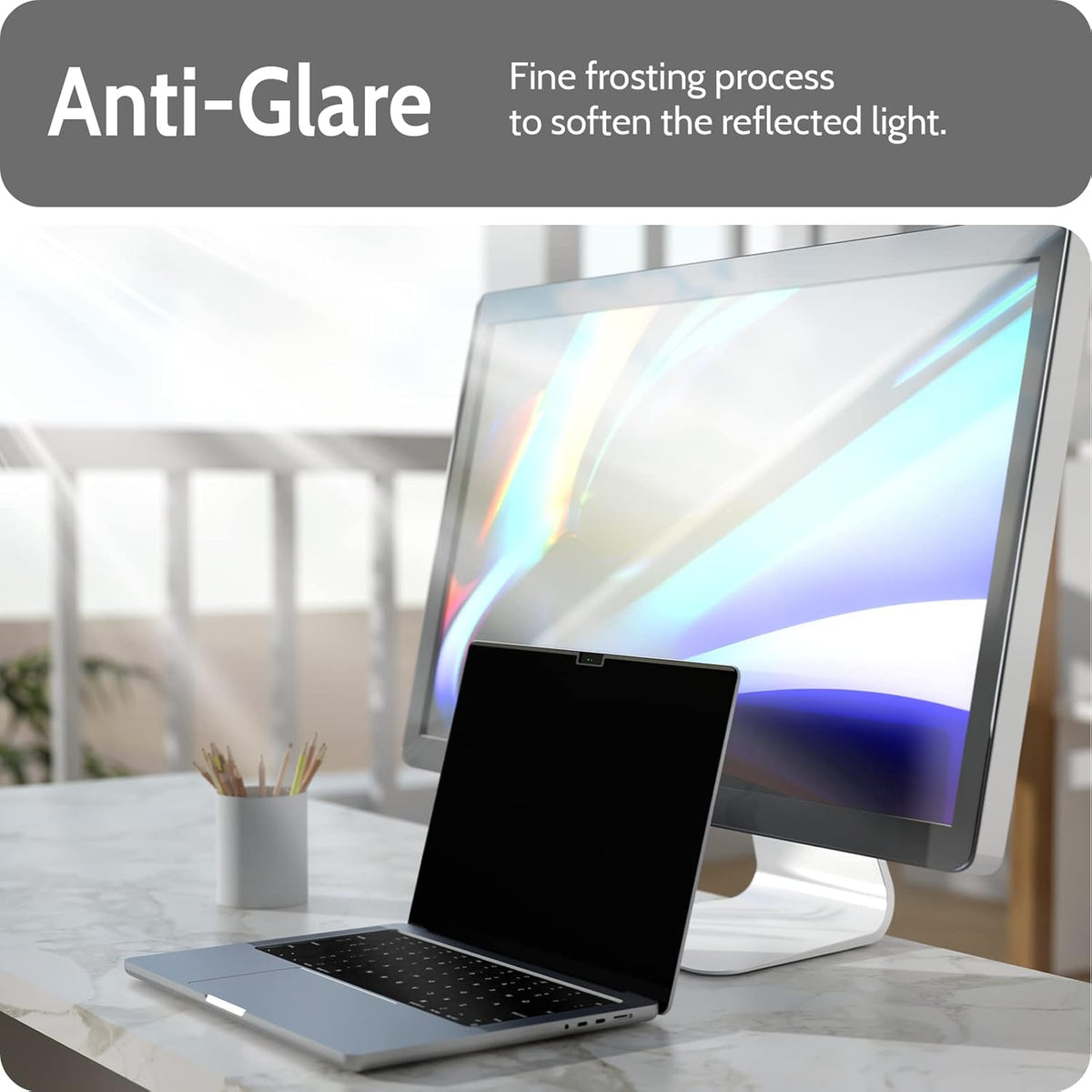 Magnetic Privacy Screen for MacBook Pro 14 Inch (2021-2024, M1, M2, M3, M4), Removable Matte Blue Light Glare Filter for Mac Pro 14.2" Laptop Computer
