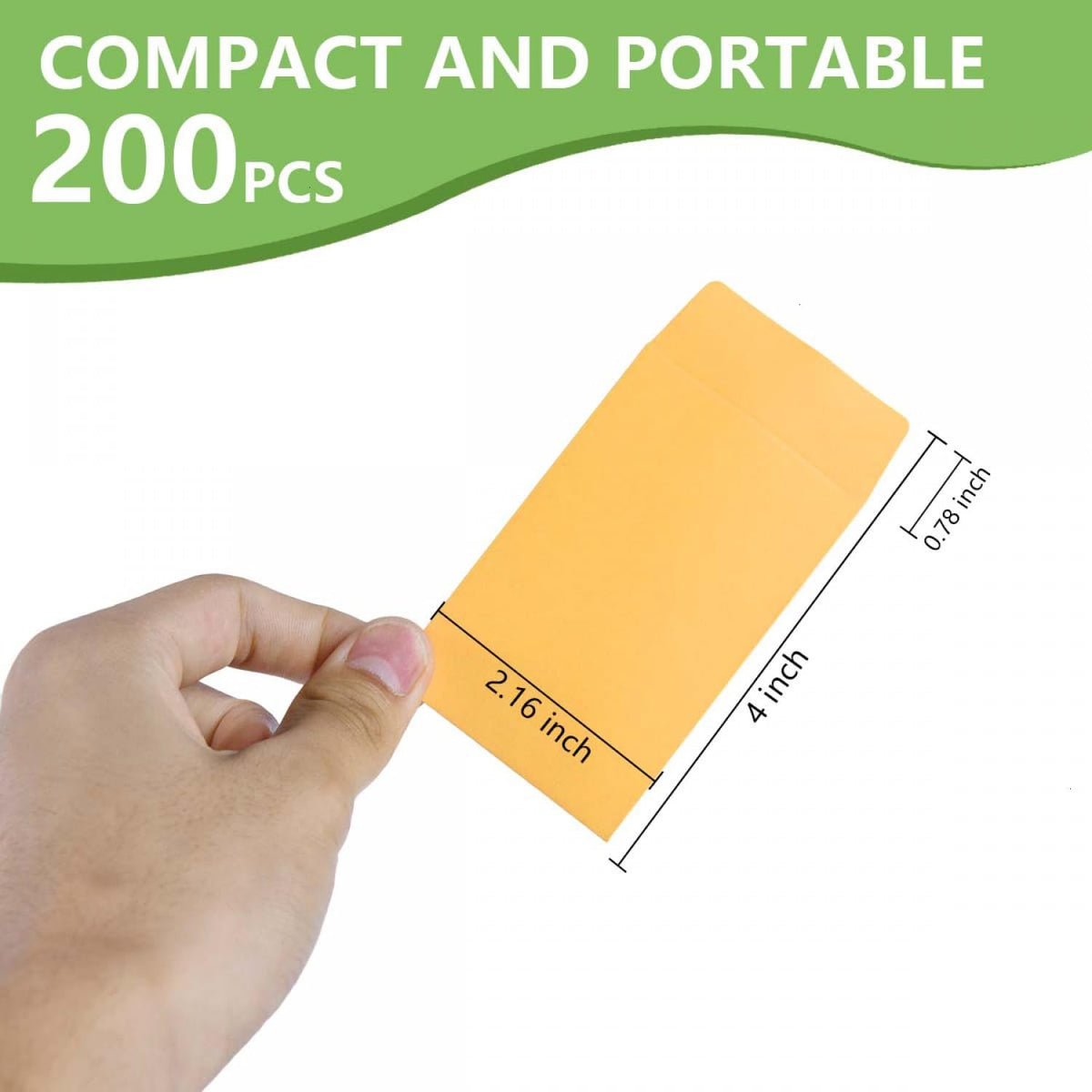 SenseYo 200 Pack Small Coin Seed Mini Tip Envelopes for Coin, Cash, Key, Seed with Gummed Flap, 2.25" x 3.5"