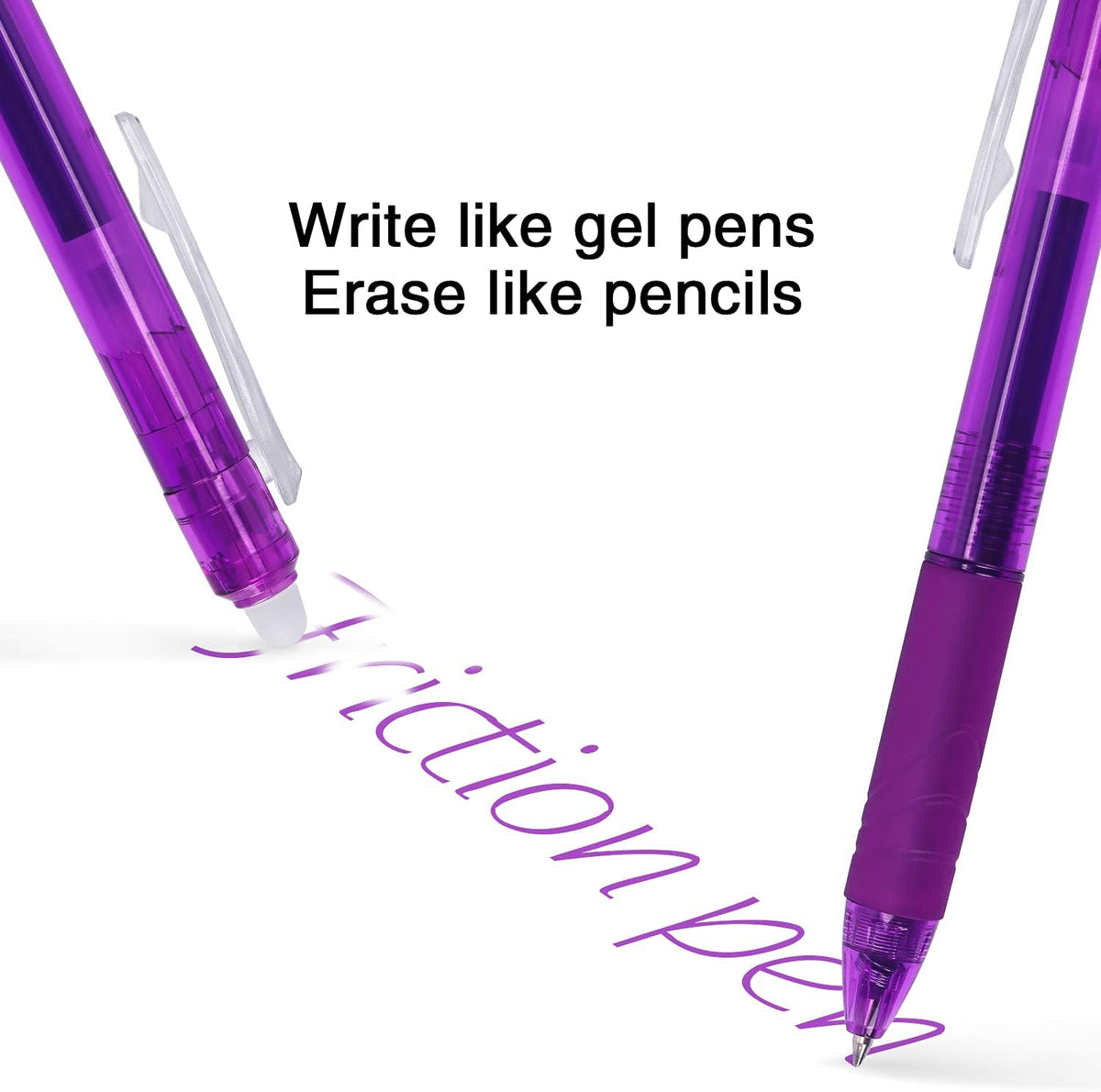 8 Pack Retractable Erasable Gel Pens Clicker Fine Point 0.7mm, Make Mistakes Disappear Comfort Grip for Drawing Writing Planner and School Supplies, Assorted Color Inks