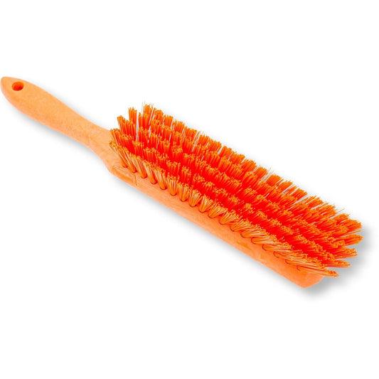SPARTA Handheld Soft Counter Brush 8 Inch Bristle Span, Multi-Use Dust Brush with 5 Inch Handle for Tables, Countertops, and Delicate Surfaces, Polyester, Orange