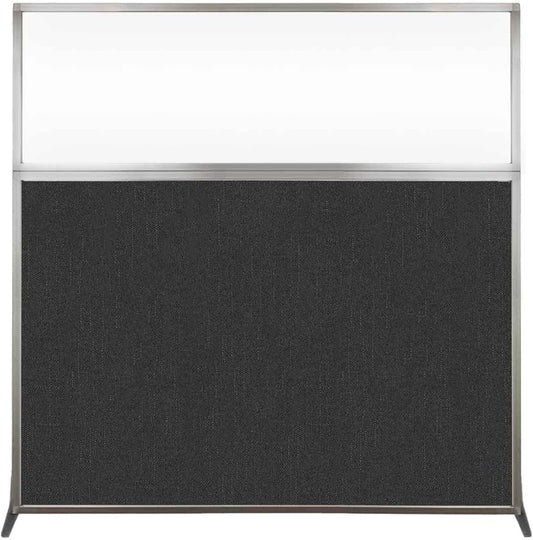 Versare Hush Screen Portable Room Divider | Workstation Wall Divider | Freestanding Privacy Hush Panels | Clear Windows | Fabric Office Divider Screen | Great for Room Separation