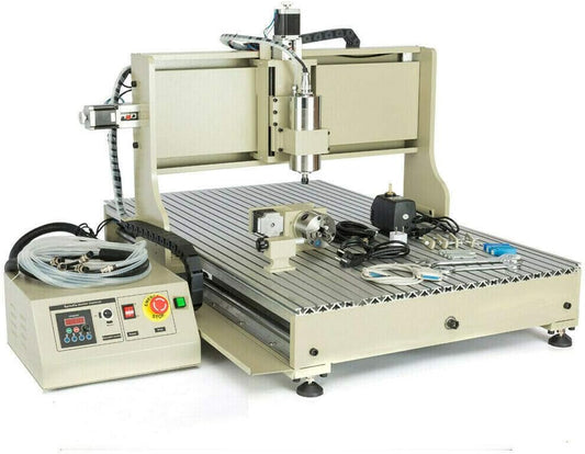 4 Axis Router Engraver USB CNC 6090, 1.5KW Engraver Milling Drilling Machine 3D Spindle Carving Drilling Machine For Wood Working Cutting Mill W/Remote Controller
