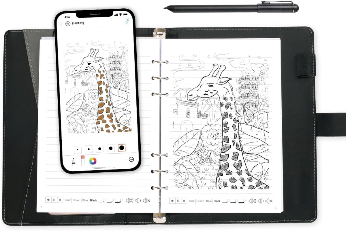 2 in 1 Digital Pen Smart Pen Writing Set, Includes Smartpen, Notebook, Use with Ophaya App for Notes Taking, Recording, Storing