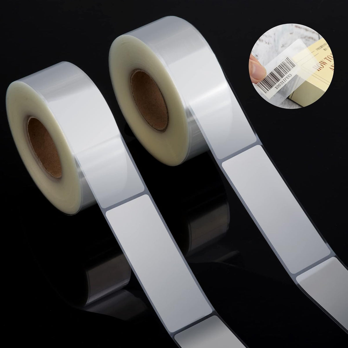 1200 PCS Clear Label Protector Self-Adhesive Waterproof Rectangle Label Protector Shields Transparent Envelope Seal Stickers 3.1 x 1.2 Inches