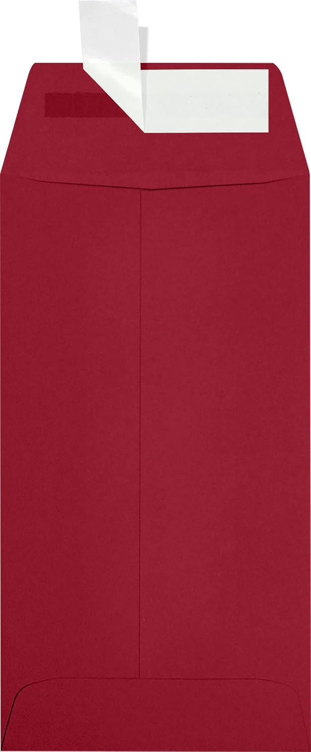 LUXPaper #7 Coin Envelopes | Peel & Press | 3 1/2" x 6 1/2" | Garnet Red | 80lb. Text | 50 Qty