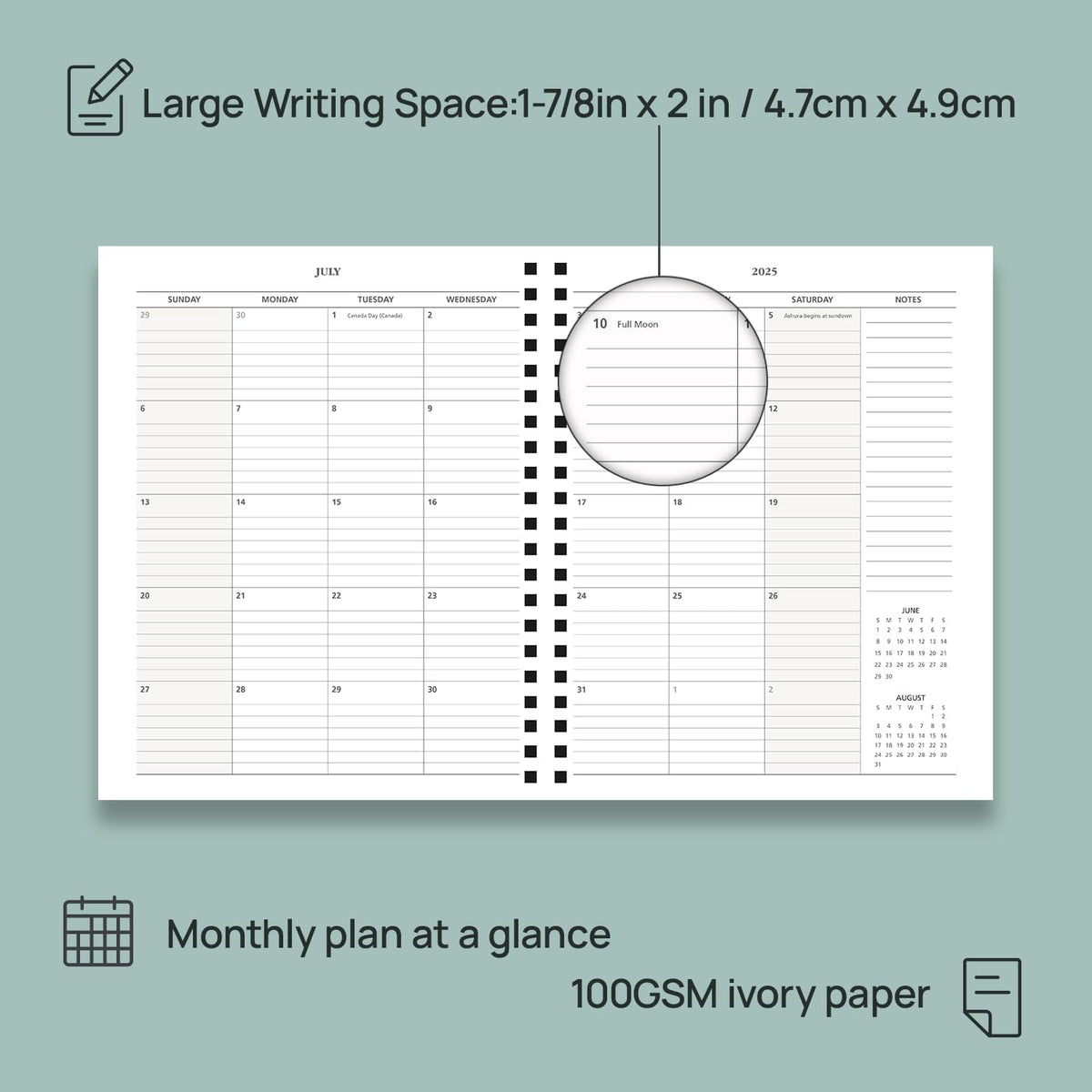 POPRUN Teacher Planner 2025-2026, (Letter Size - 8.5'' x 11'') Academic Lesson Planner (July 2025 - June 2026), with Monthly Tabs, Thick Papers, 2-Sided Pocket, Leather for Teachers, Black