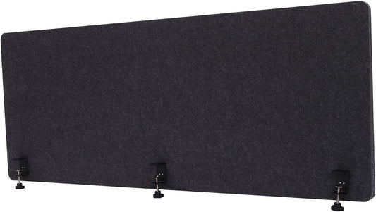 DouSeiAi Clamp-On Desk Divider, Desk Privacy Panel, Office Sound Absorbing Cubicle Partitions, One-Side Panel, 59.1x 23.8x1inch/Dark Gray