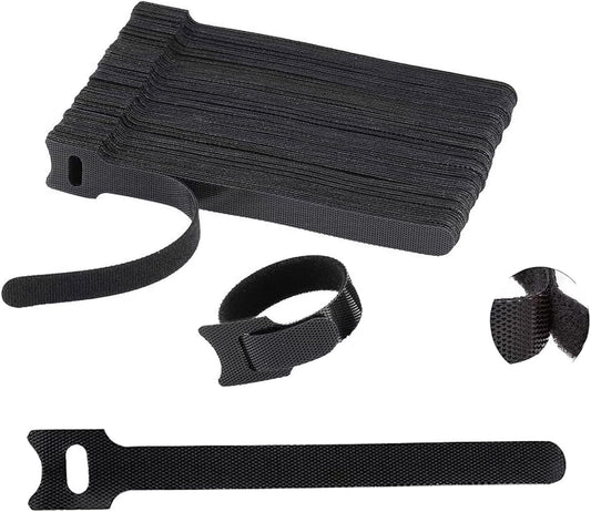 100 6 - in Reusable Velcro Ties: The Versatile Solution for Cable Management, & Ideal for Gardening - Double as Cord Wraps & Gardening Ties