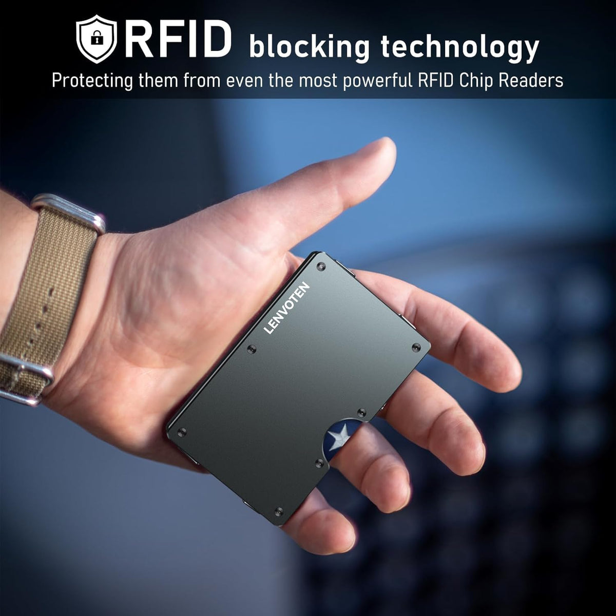 Minimalist Wallet for Men, Metal Wallet with Money Clip, Slim Compact Wallet, RFID Blocking Card Holder, Metal Aluminum Credit Card Holder, Holds up to 20 Cards