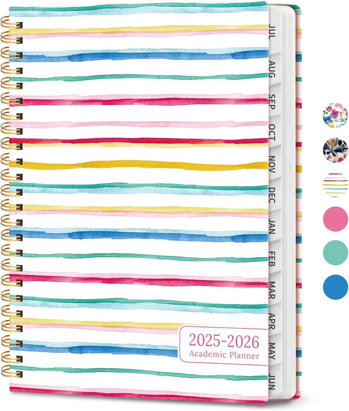 Planner 2025-2026, Academic Year Weekly and Monthly Calender Planner, July 2025 - June 2026, Spiral Bound School Planning Tool, Perfect for Teacher, Student, Women & Men - A5 (6.3" x 8.5"), Color Lines