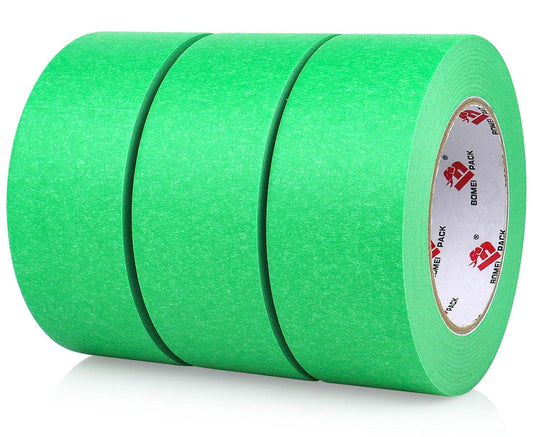 BOMEI PACK Green Painters Tape 2 inch Wide, 3 Rolls Green Masking Tape 2 inch x 60 Yards (180 Total Yards) Residue-Free Painting Tape for Labeling, DIY Crafting, Decoration and School Projects