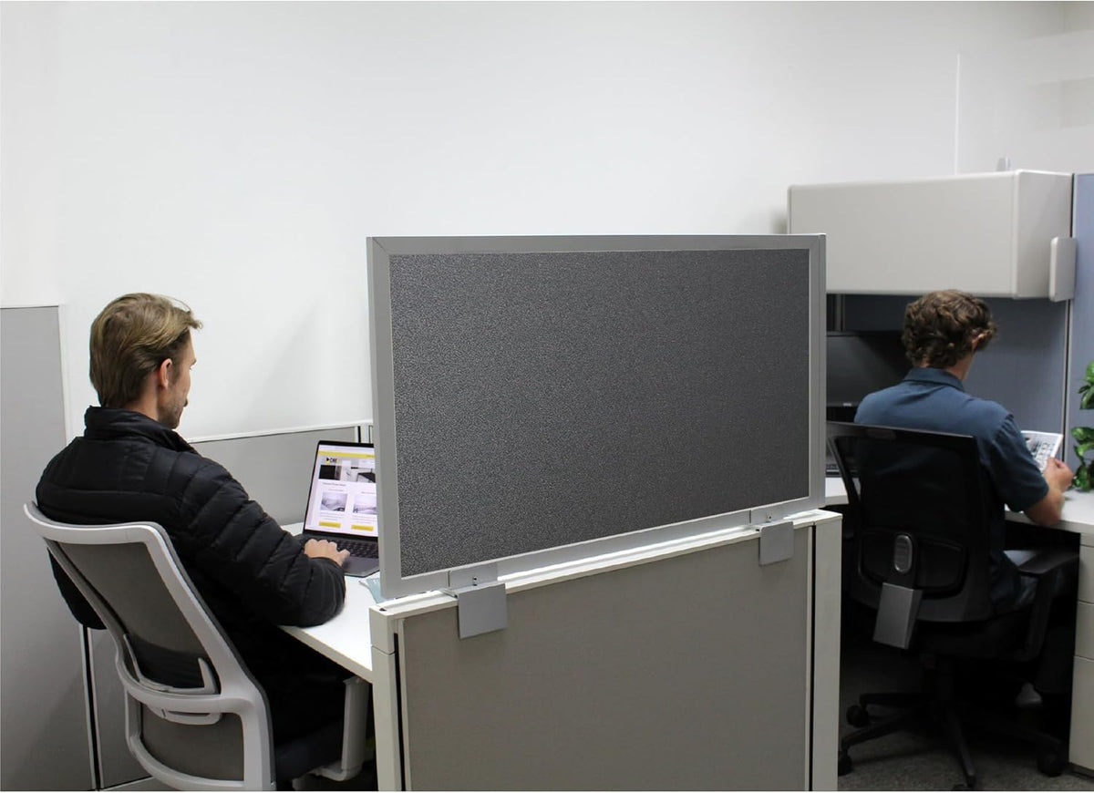 OBEX Acoustical Cubicle Privacy Screen Extender Desk Panel & Office Divider, Add Separation & Block Noise, 24" x 30", Graphite