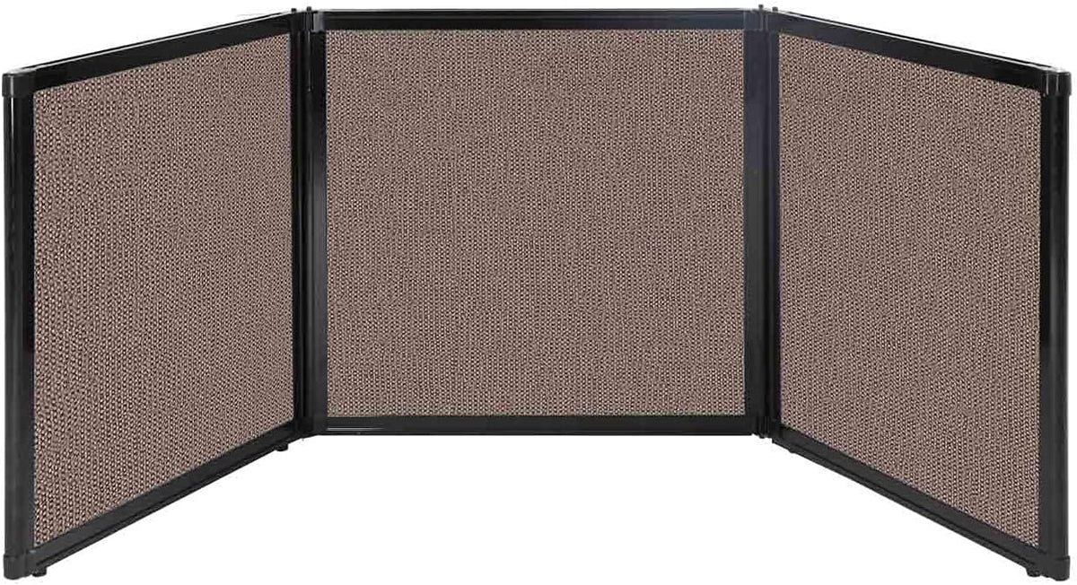 Versare Folding Tabletop Display | 3-Panel Partition | Lightweight Portable Workspace Divider | Latte 78" x 24"