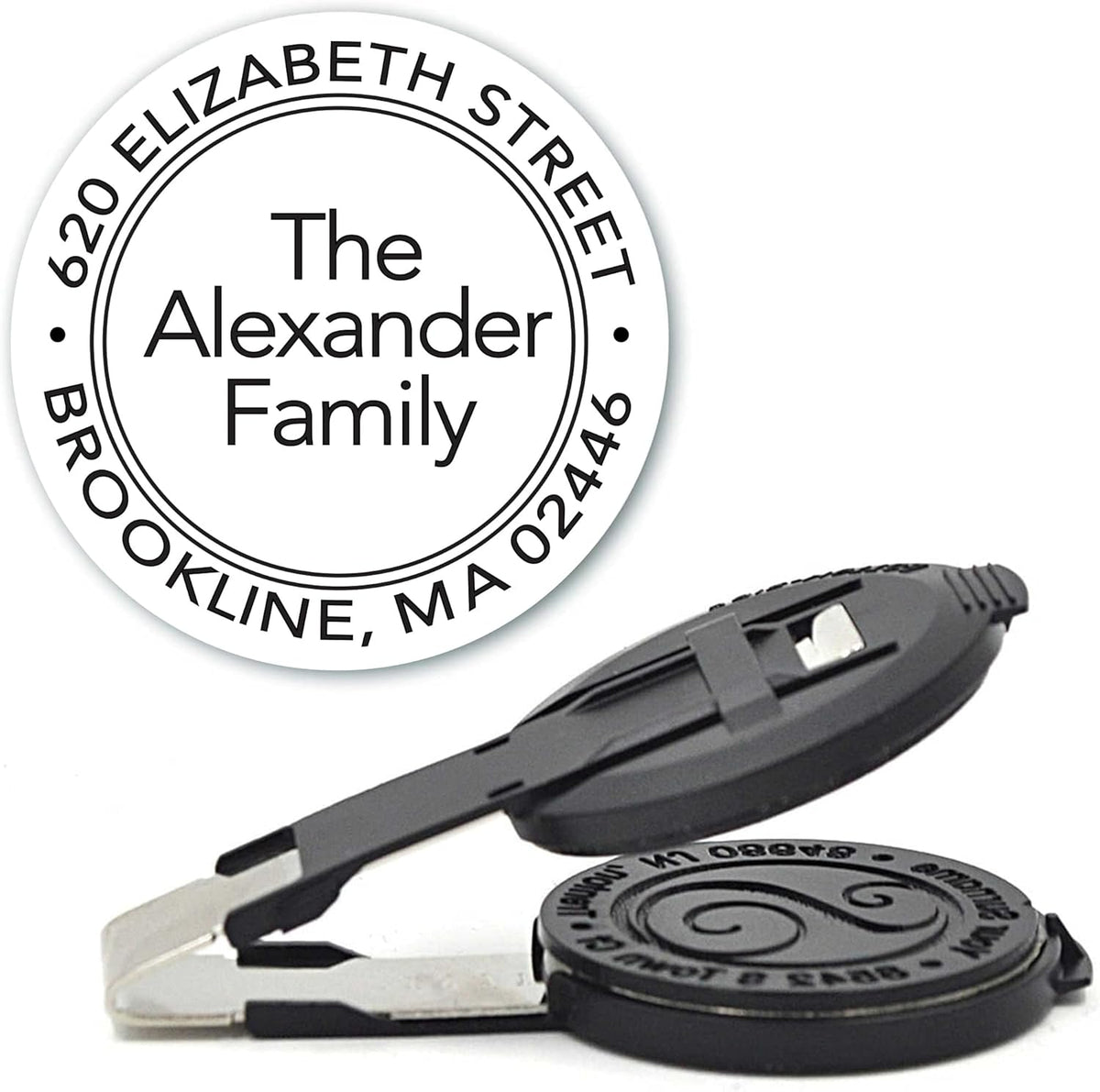 Custom Monogram Address Embosser - Personalized Round Seal- Insert Only - Style EM029