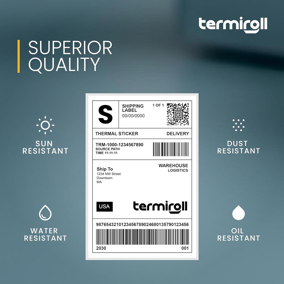 4x6 Thermal Labels – 350 Labels/Roll – Direct Thermal, Non-Perforated – Compatible with Rollo, Zebra, iDPRT, MUNBYN – Strong Adhesive, BPA-Free – Commercial Grade by TERMIROLL