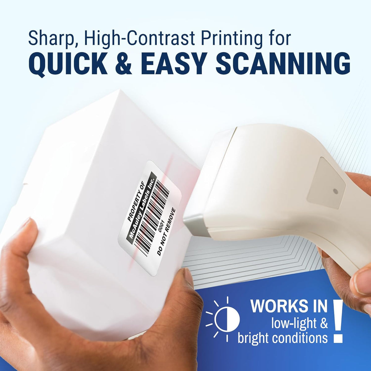 McAuley Labels Custom Asset Tags for Equipment - Numbered, Permanent - Heavy Duty Metalized Polyester, Stronger Adhesive - Barcode Label - 1.5x0.75 Inches