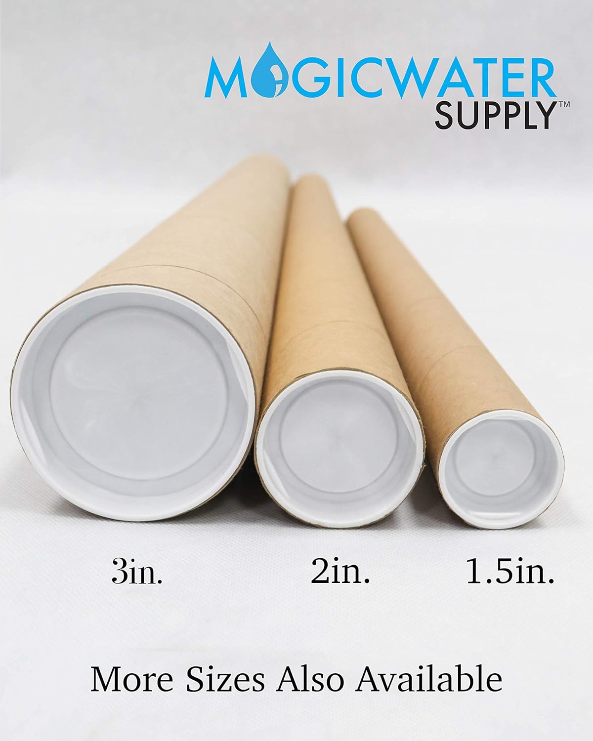 MagicWater Supply Mailing Tube - 2 in x 18 in - Kraft - 4 Pack - for Shipping and Storage of Posters, Arts, Crafts, and Documents