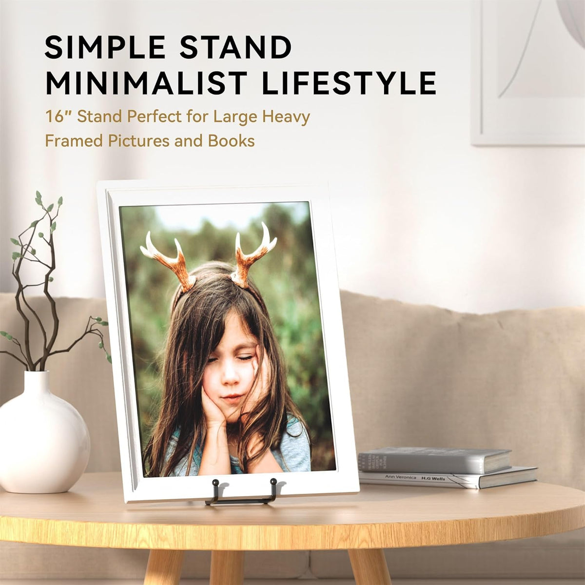 16 Inch Heavy Duty Plate Stand (2 Pack) - Metal Display Easel for Large Plates, Picture Frames, Signs, Posters, Decorative Platters