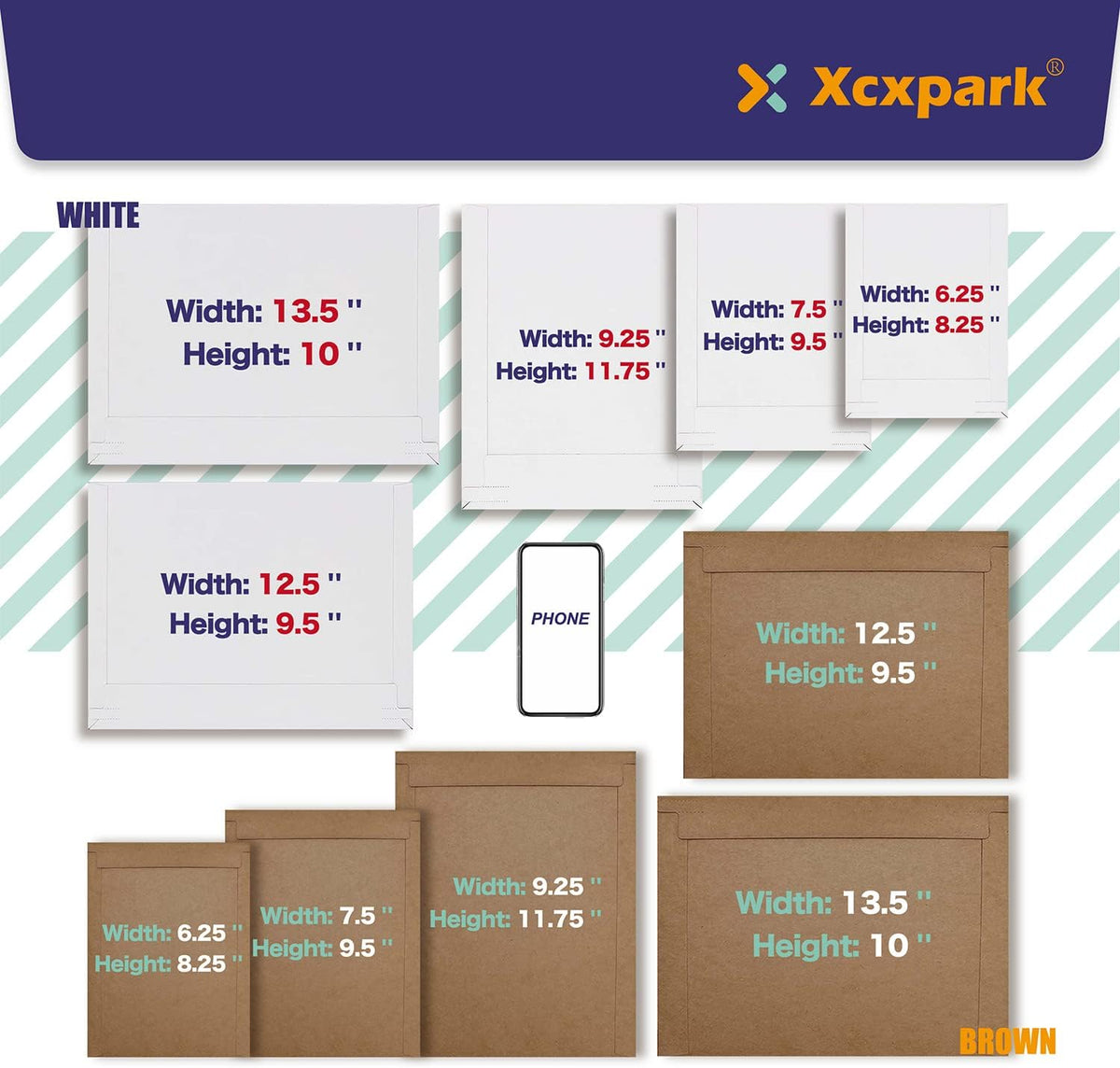 25 Pack Rigid Mailers, 9.5x12.5 inches Self Seal Photo Document Mailers Premium Cardboard Keep Flat Envelopes for Photos Pictures Papers Files CD
