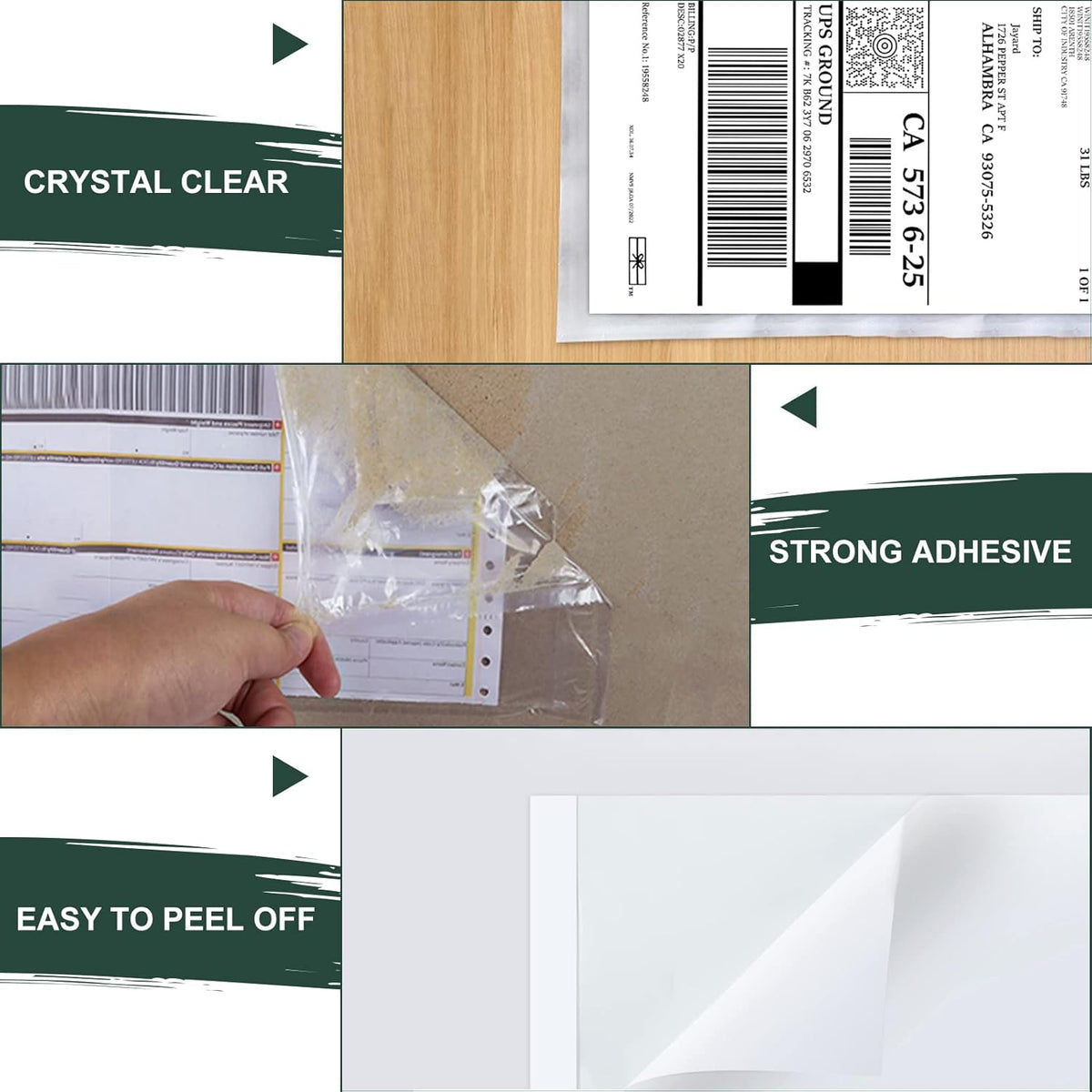 Clear Adhesive Top Loading Packing List Pouches 4.5'' X 5.5'', Shipping Label Sleeves, Packing Slip Envelopes (200 Bags)