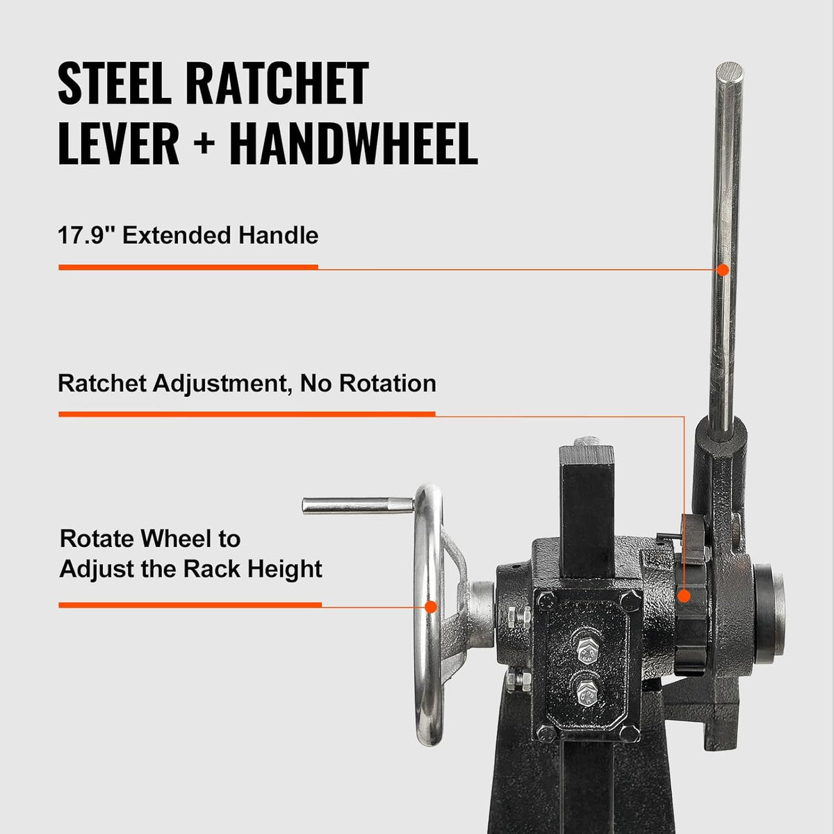 VEVOR Arbor Press, 3 Ton Ratchet Type Arbor Press, Ratchet Leverage Arbor Press with Handwheel, 12.2" Maximum Height, Cast Iron Manual Desktop Punch Press, for Stamping, Bending, Stretching, Forming