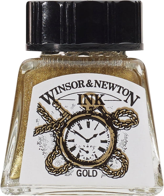 Winsor & Newton, Gold Drawing Ink, 14ml Bottle