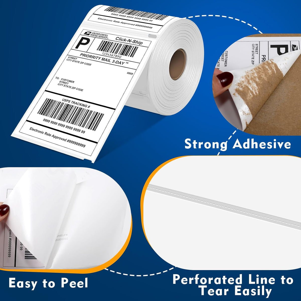 L LIKED 30 Rolls Compatible with Dymo 1744907 Internet Postage Labels 4" x 6" Shipping Labels Compatible with Rollo, DYMO 4XL & Zebra Desktop Printers (220 Labels Per Roll)